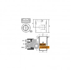 Поршнекомплект двигуна AR71593 John Deere (3 кільця), [Bepco]