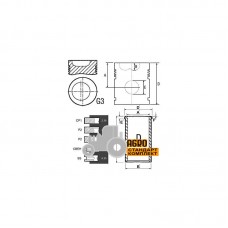 Поршнекомплект двигуна U5MK0038 Perkins, 5 кілець, [Bepco]